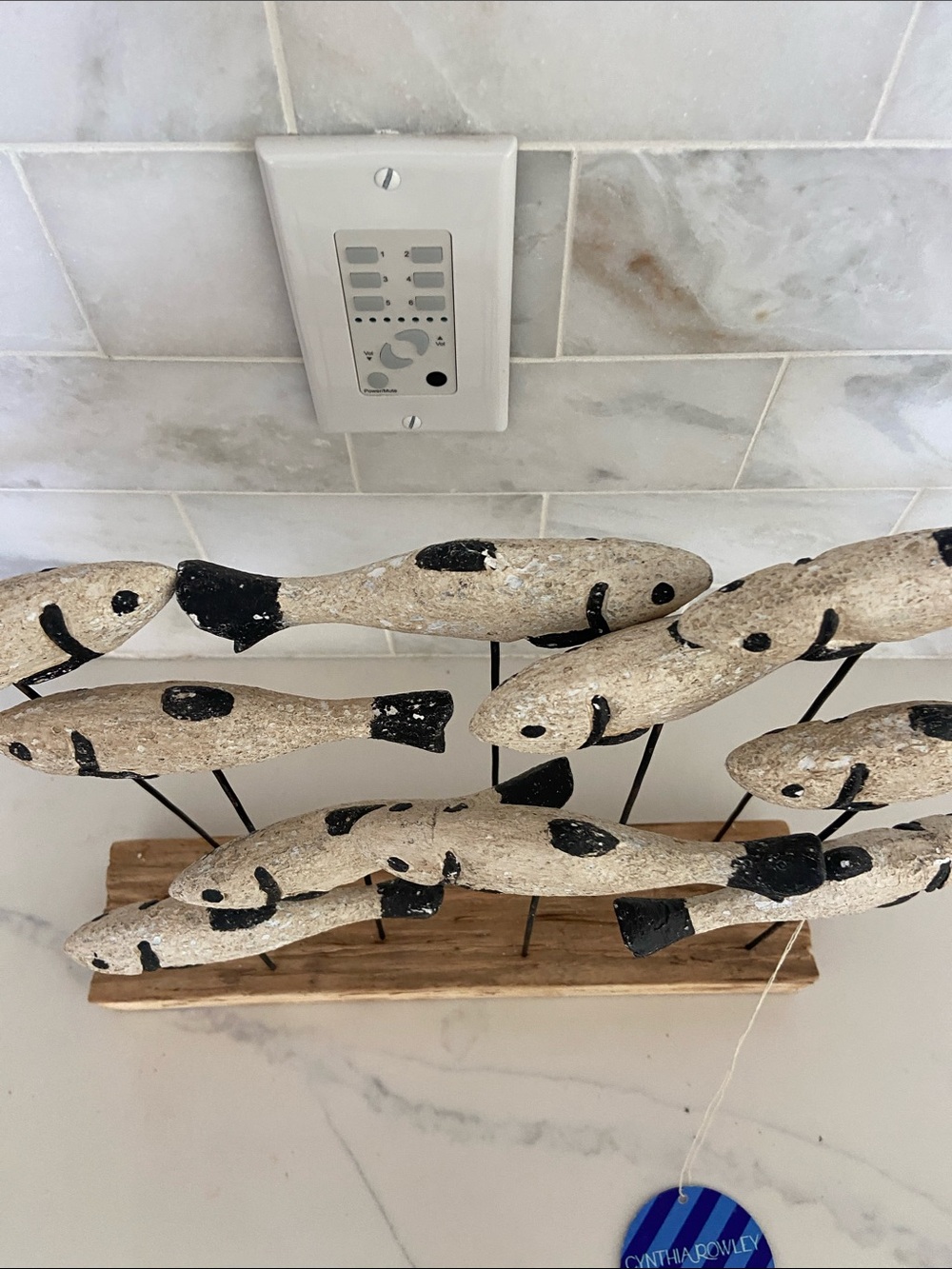 Handcrafted School of Fish Table Sculpture - Natural & Black - Picture 15 of 15